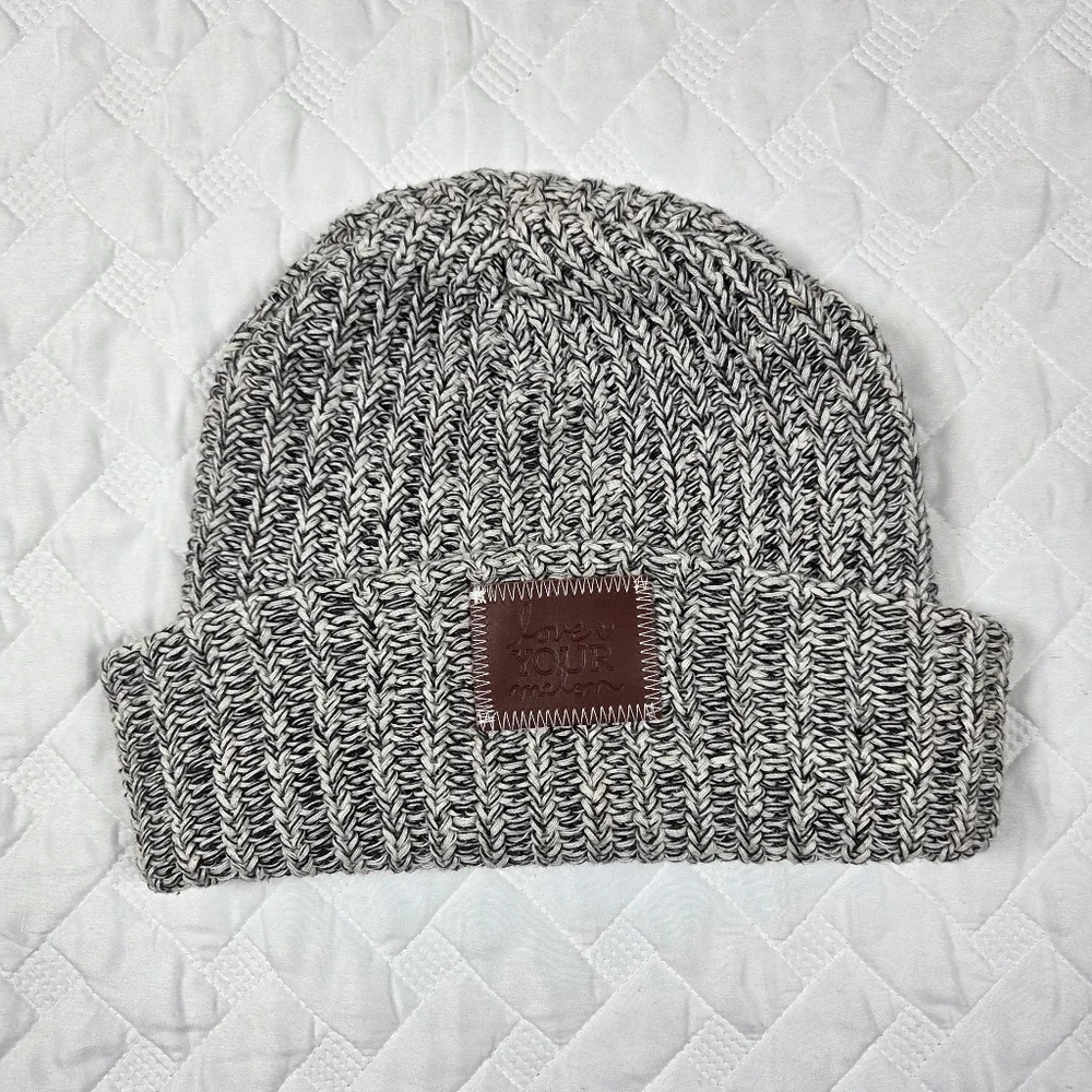 LOVE YOUR MELON GREY BEANIE HAT WINTER HAT
